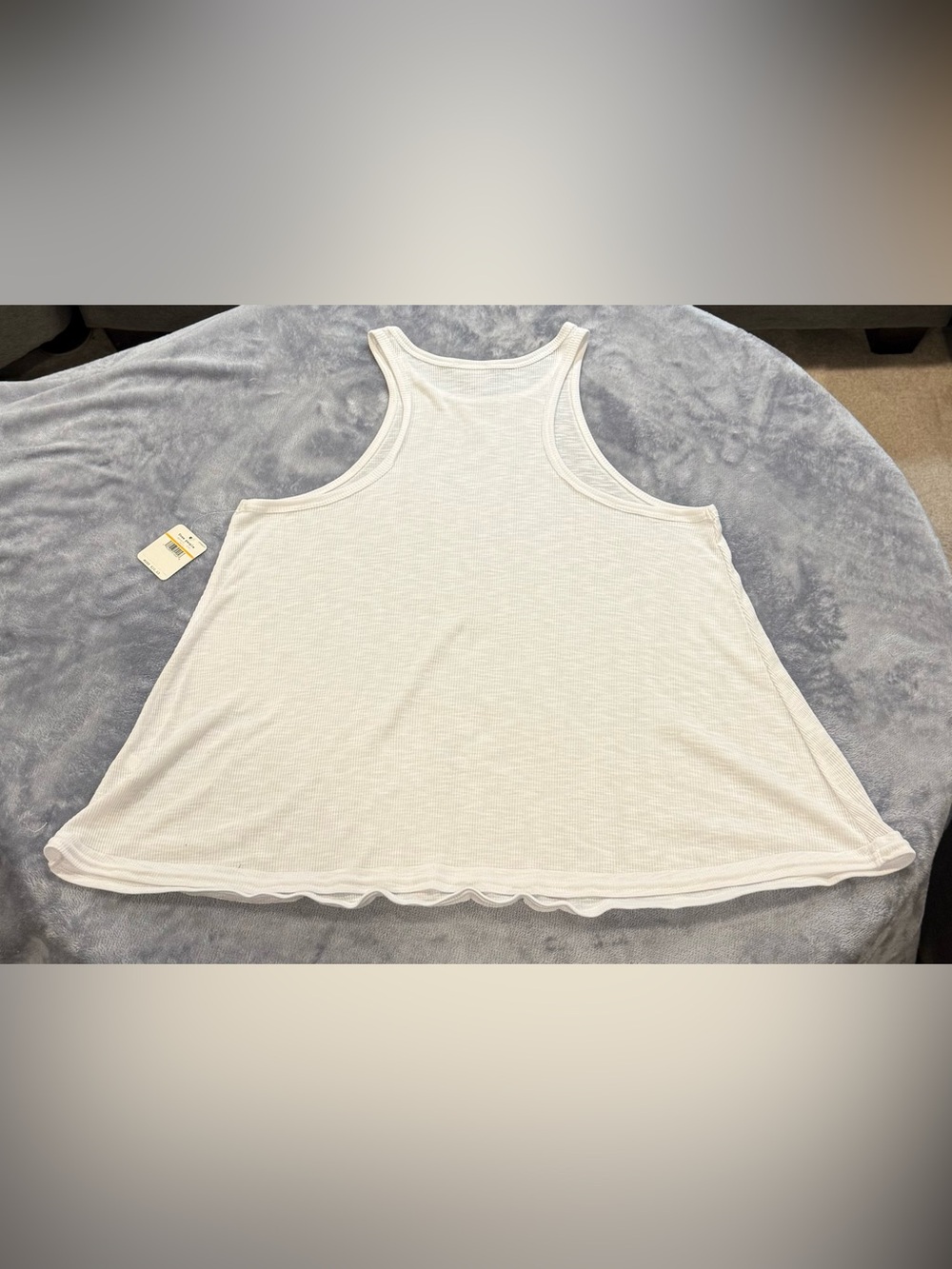 Free People White Ribbed Racerback Tank Top - Picture 6 of 6